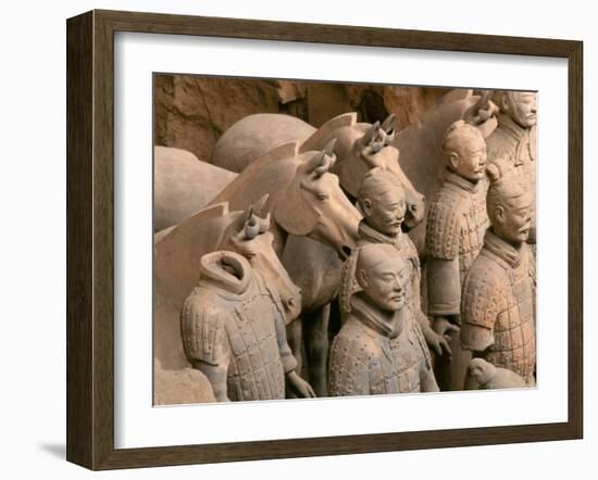 Terra Cotta Warriors at Emperor Qin Shihuangdi's Tomb, China-Keren Su-Framed Premium Photographic Print