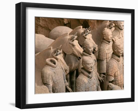 Terra Cotta Warriors at Emperor Qin Shihuangdi's Tomb, China-Keren Su-Framed Premium Photographic Print