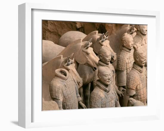 Terra Cotta Warriors at Emperor Qin Shihuangdi's Tomb, China-Keren Su-Framed Premium Photographic Print