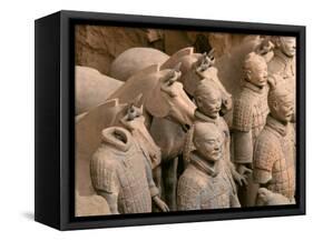 Terra Cotta Warriors at Emperor Qin Shihuangdi's Tomb, China-Keren Su-Framed Stretched Canvas