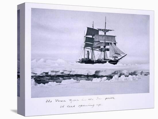 Terra Nova' in the Pack Ice. a Lead Opening Up, from Scott's Last Expedition-Herbert Ponting-Stretched Canvas