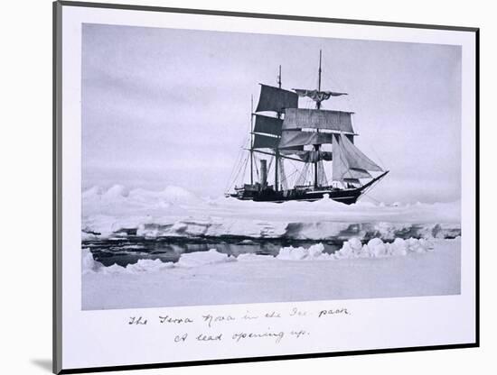 Terra Nova' in the Pack Ice. a Lead Opening Up, from Scott's Last Expedition-Herbert Ponting-Mounted Photographic Print