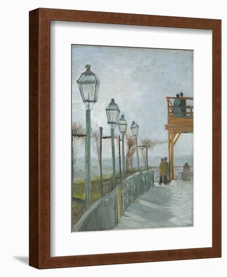 Terrace and Observation Deck at the Moulin De Blute-Fin, Montmartre, Early 1887-Vincent van Gogh-Framed Giclee Print