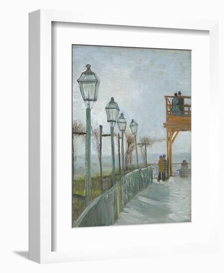 Terrace and Observation Deck at the Moulin De Blute-Fin, Montmartre, Early 1887-Vincent van Gogh-Framed Giclee Print