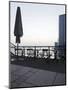 Terrace at the Elbufer, Fog in the Harbour, Holzhafen, Hanseatic City of Hamburg, Germany-Axel Schmies-Mounted Photographic Print