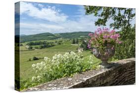 Terrace, Chateau de Pierreclos, Pierreclos, Maconnaise, Burgundy, France-Lisa S. Engelbrecht-Stretched Canvas