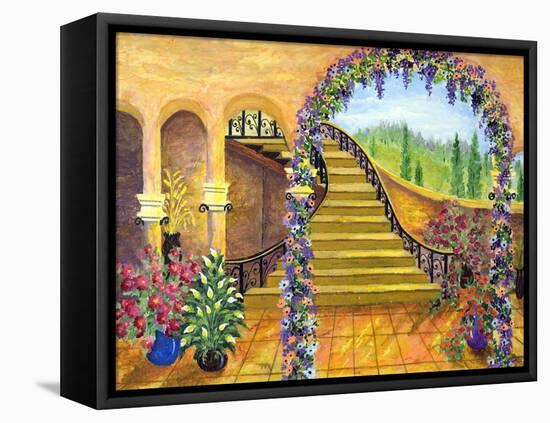 Terrace Garden-Bonnie B. Cook-Framed Stretched Canvas