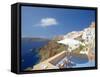 Terrace in Oia, Santorini, Cyclades, Greek Islands, Greece, Europe-Papadopoulos Sakis-Framed Stretched Canvas
