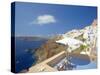 Terrace in Oia, Santorini, Cyclades, Greek Islands, Greece, Europe-Papadopoulos Sakis-Stretched Canvas