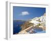 Terrace in Oia, Santorini, Cyclades, Greek Islands, Greece, Europe-Papadopoulos Sakis-Framed Photographic Print