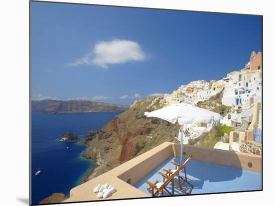 Terrace in Oia, Santorini, Cyclades, Greek Islands, Greece, Europe-Papadopoulos Sakis-Mounted Photographic Print
