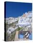 Terrace in Oia, Santorini, Cyclades, Greek Islands, Greece, Europe-Papadopoulos Sakis-Stretched Canvas