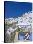 Terrace in Oia, Santorini, Cyclades, Greek Islands, Greece, Europe-Papadopoulos Sakis-Stretched Canvas