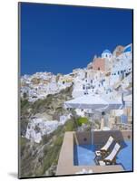 Terrace in Oia, Santorini, Cyclades, Greek Islands, Greece, Europe-Papadopoulos Sakis-Mounted Photographic Print