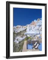 Terrace in Oia, Santorini, Cyclades, Greek Islands, Greece, Europe-Papadopoulos Sakis-Framed Photographic Print