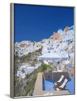 Terrace in Oia, Santorini, Cyclades, Greek Islands, Greece, Europe-Papadopoulos Sakis-Framed Photographic Print