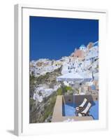 Terrace in Oia, Santorini, Cyclades, Greek Islands, Greece, Europe-Papadopoulos Sakis-Framed Photographic Print