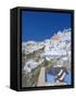 Terrace in Oia, Santorini, Cyclades, Greek Islands, Greece, Europe-Papadopoulos Sakis-Framed Stretched Canvas