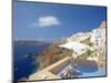 Terrace in Oia, Santorini, Cyclades, Greek Islands, Greece, Europe-Papadopoulos Sakis-Mounted Photographic Print