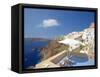 Terrace in Oia, Santorini, Cyclades, Greek Islands, Greece, Europe-Papadopoulos Sakis-Framed Stretched Canvas