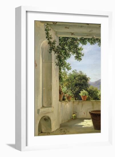 Terrace in Sorrento, 1834-Thomas Fearnley-Framed Giclee Print