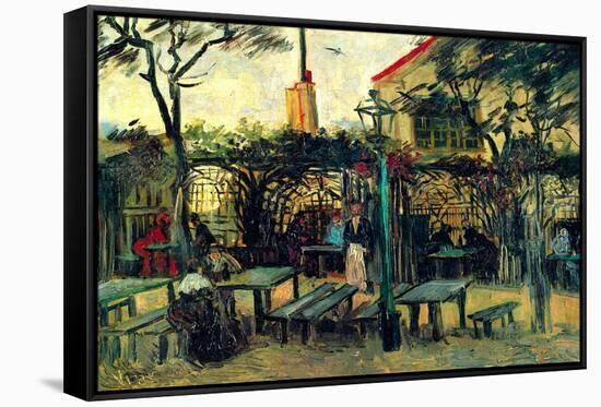 Terrace of a Cafe-Vincent van Gogh-Framed Stretched Canvas