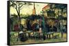 Terrace of a Cafe-Vincent van Gogh-Framed Stretched Canvas