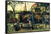 Terrace of a Cafe-Vincent van Gogh-Framed Stretched Canvas