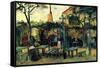 Terrace of a Cafe-Vincent van Gogh-Framed Stretched Canvas