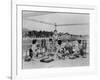 Terrace of a Tea House on the Banks of the Sumida, Tokyo, C.1867-90 (Coloured Photo)-Felice Beato-Framed Photographic Print