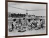 Terrace of a Tea House on the Banks of the Sumida, Tokyo, C.1867-90 (Coloured Photo)-Felice Beato-Framed Photographic Print