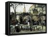 Terrace of the Café "La Guinguuette"-Vincent van Gogh-Framed Stretched Canvas