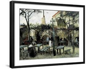 Terrace of the Café "La Guinguuette"-Vincent van Gogh-Framed Art Print