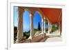 Terrace of Villa Hanbury at Hanbury Botanic Gardens near Ventimiglia, Province of Imperia, Italy-null-Framed Premium Giclee Print