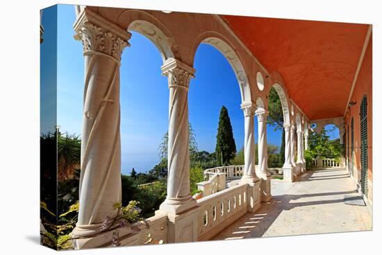 Terrace of Villa Hanbury at Hanbury Botanic Gardens near Ventimiglia, Province of Imperia, Italy-null-Stretched Canvas