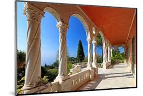 Terrace of Villa Hanbury at Hanbury Botanic Gardens near Ventimiglia, Province of Imperia, Italy-null-Mounted Art Print