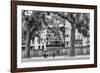 Terrace on the Moselle, river, man, bank, Metz, Département Moselle, region Alsace-Champagne-Ardenn-Klaus Neuner-Framed Photographic Print