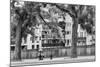 Terrace on the Moselle, river, man, bank, Metz, Département Moselle, region Alsace-Champagne-Ardenn-Klaus Neuner-Mounted Photographic Print