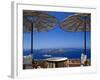 Terrace Overlooking the Caldera, Santorini, Cyclades, Greek Islands, Greece, Europe-Sakis Papadopoulos-Framed Photographic Print