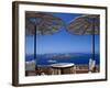 Terrace Overlooking the Caldera, Santorini, Cyclades, Greek Islands, Greece, Europe-Sakis Papadopoulos-Framed Photographic Print