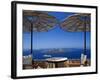 Terrace Overlooking the Caldera, Santorini, Cyclades, Greek Islands, Greece, Europe-Sakis Papadopoulos-Framed Photographic Print