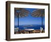 Terrace Overlooking the Caldera, Santorini, Cyclades, Greek Islands, Greece, Europe-Sakis Papadopoulos-Framed Photographic Print