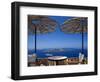 Terrace Overlooking the Caldera, Santorini, Cyclades, Greek Islands, Greece, Europe-Sakis Papadopoulos-Framed Photographic Print
