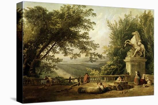 Terrace Ruin in a Park, C1780-Hubert Robert-Stretched Canvas