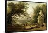 Terrace Ruin in a Park, C1780-Hubert Robert-Framed Stretched Canvas