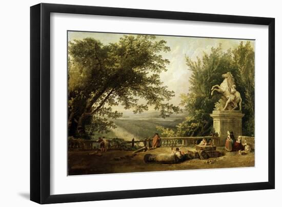 Terrace Ruin in a Park, C1780-Hubert Robert-Framed Giclee Print