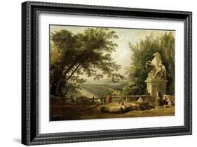 Terrace Ruin in a Park, C1780-Hubert Robert-Framed Giclee Print