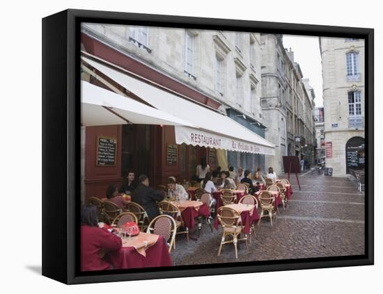 Terrace Seating at Restaurant in Place Saint-Pierre, Bordeaux, Gironde, France, Europe-Hazel Stuart-Framed Stretched Canvas