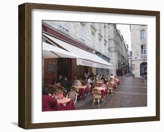 Terrace Seating at Restaurant in Place Saint-Pierre, Bordeaux, Gironde, France, Europe-Hazel Stuart-Framed Photographic Print