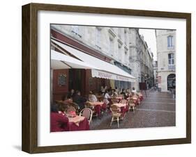 Terrace Seating at Restaurant in Place Saint-Pierre, Bordeaux, Gironde, France, Europe-Hazel Stuart-Framed Photographic Print